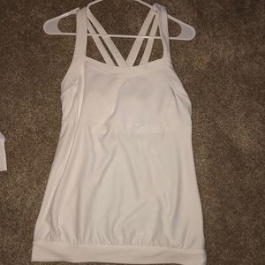 Athleta White Criss Cross Tank